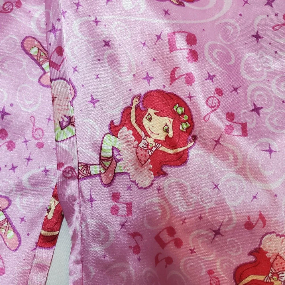 Y2k Strawberry Shortcake Girls Pink Pajama Pants Size 5 READ HOLE‎ FABRIC